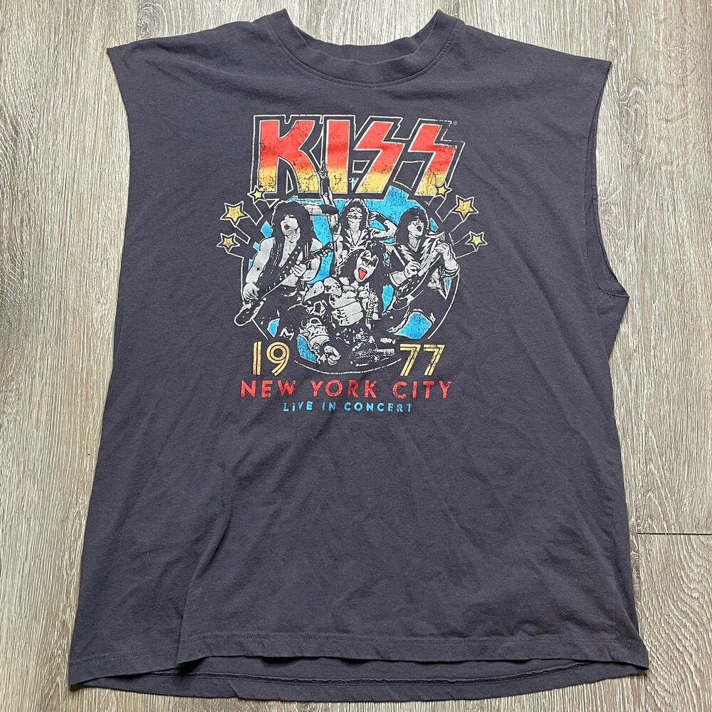 Kiss 1977 New York City Live In Concert Sleeveless T Shirt Size Large